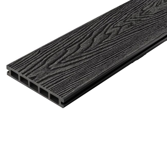 Clearance Cladco Woodgrain & Grooved Reversible Composite Decking - Charcoal