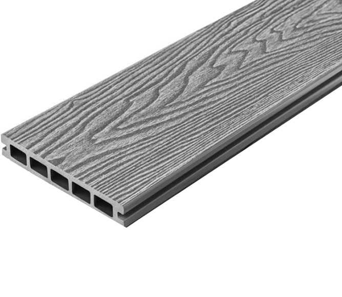 Clearance Cladco Woodgrain & Grooved Reversible Composite Decking - Light Grey