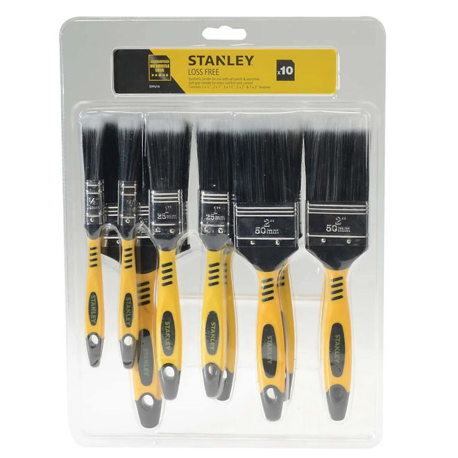 STANLEY PAINT BRUSH SYNTHETIC LOSS FREE 10 PIECE